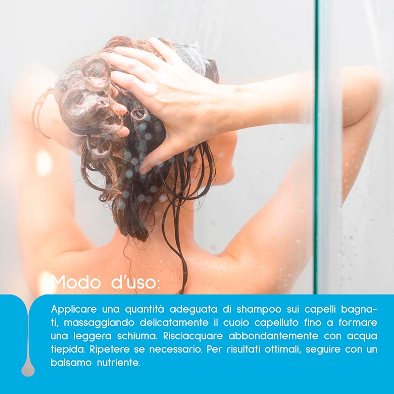 Shampoo capelli latte d'asina lunabianca Cosmetica Gentile applicazione